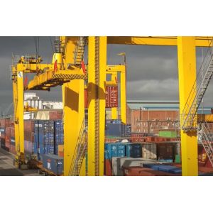 Double Girder Rubber Tired Gantry Crane 20t~50t Span 5~10m Container Lifting