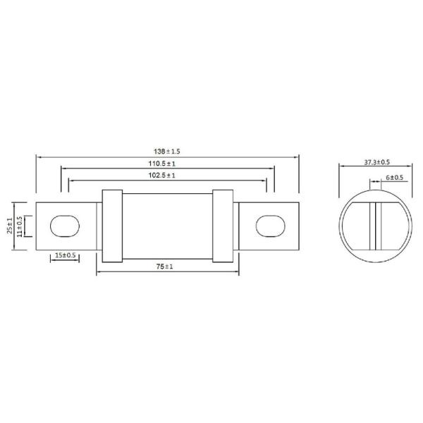 750VDC Fast-Acting Fuse AC387501 Series For Energy Vehicle DC Applications