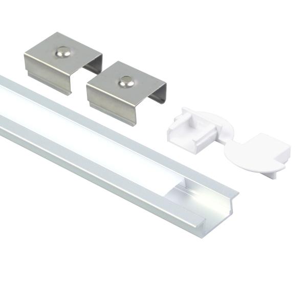 Quality LED Strip LED Aluminum Profile With PC Cover End Caps And Mounting Clips for sale