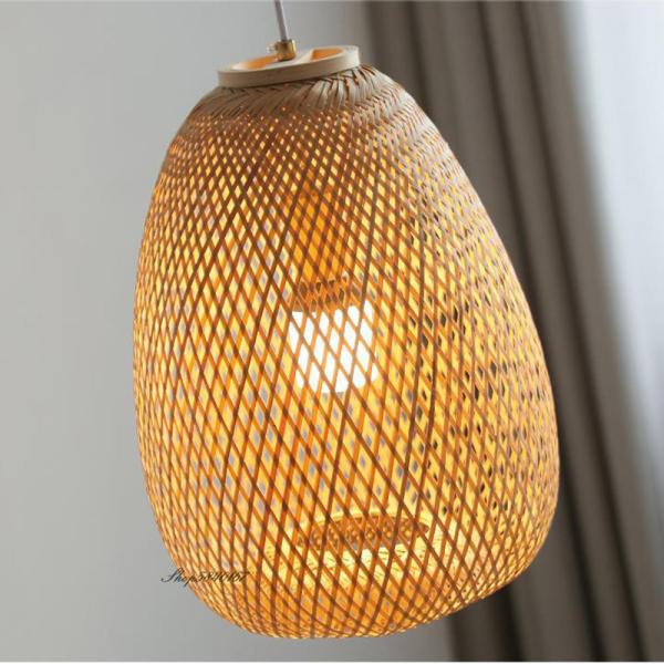 Vintage Bamboo Lamp Dining Room Lighting Simple Pendant Lights for Restaurant Decoration rattan lamp(Wh-WP-64)