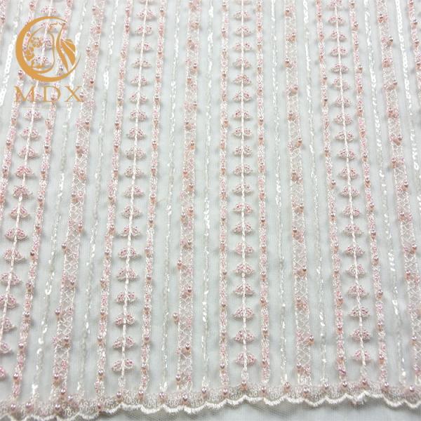 MDX 3D Bridal Lace Fabrics 20% Polyester Lace Material For Dress