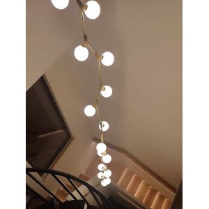Creative Tree Branch Chandelier Villa Staircase Ceiling Glass Ball Chandelier