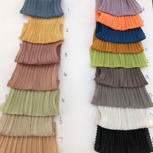 Anti Static 56" Width Crepe Woven Fabric Polyester Satin Plisse Pleated Fabric