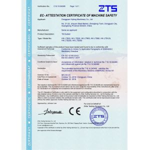 Dongguan Hyking Machinery Co., Ltd. Certifications