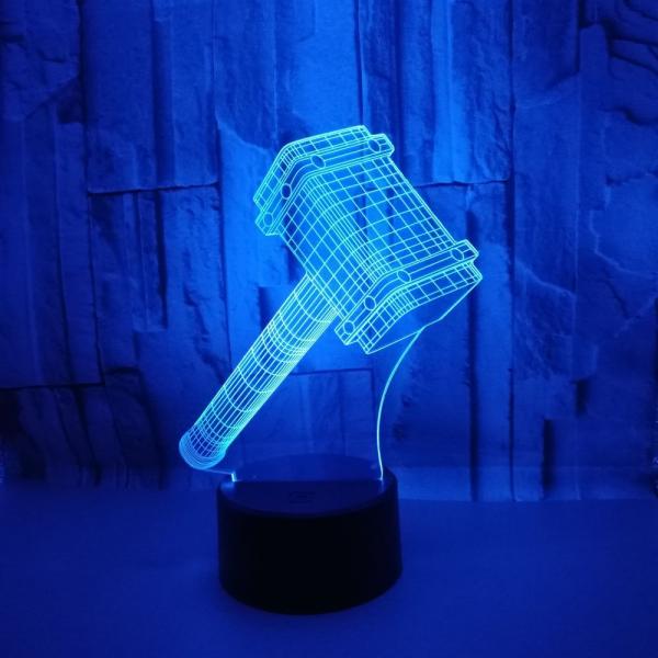 Amazon Hammer custom OEM picture logo 3D led night light movie Quake visual light creative gift table lamp