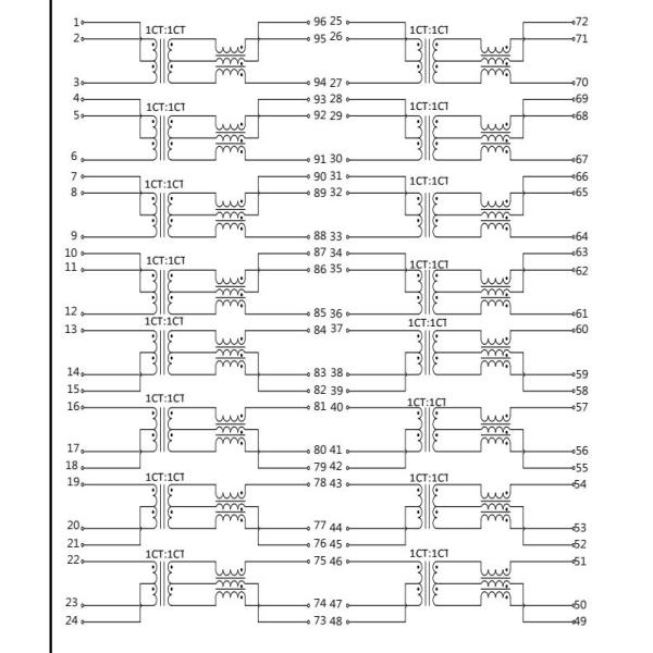 L19H007-4 2.5G / 5G Base - T Quad Ports LAN Filter PoE 90W Transformer Modules