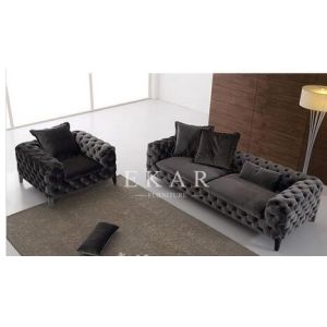 Tufted Velvet Button Couch Living Room Sofa ZZ-M344