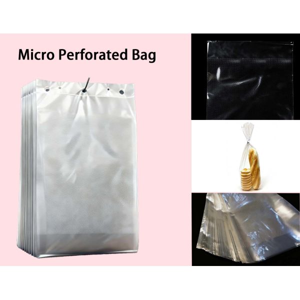 Transparent Micro Perforated Bag Allowing Easy Product Visibility While Ensuring Proper Air Circulation and Freshness