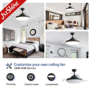 Modern Style 1stshine LED Ceiling Fan with Remote Control and Retractable Design