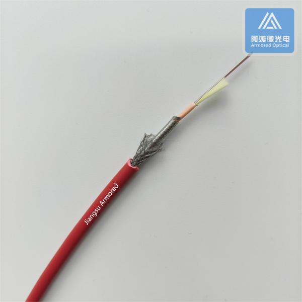 5.0mm 12 Core micro armor fiber optic cable Red LSZH Jacket FTTH