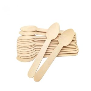 Disposable Degradable Eco-Friendly Wooden Spoon For Take Out Food Custom Logo