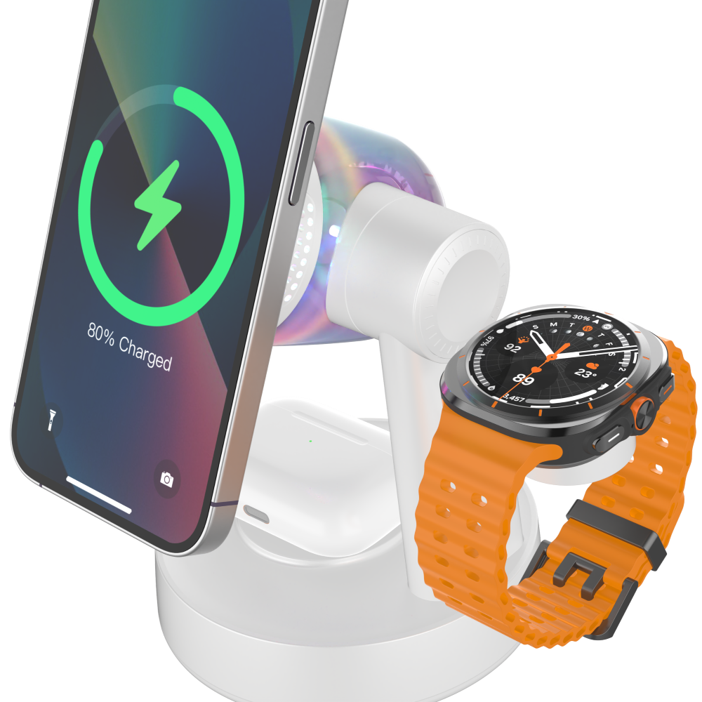 High Performance Bluetooth Speaker and All in one Wireless Charger Combo with