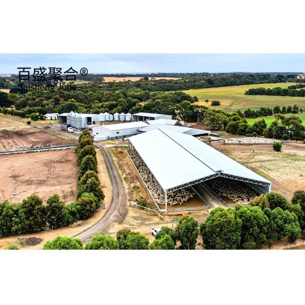 Quality Customized Prefabricated Steel Structure Goat Farming Shed House with Sliding Door for sale