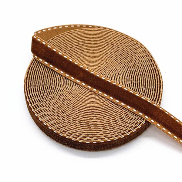 Wholesale Factory Stock Color None Stretch Velvet Ribbon RIBBONS Polyethylene Flocked Velvet Ribbon Single Face 100% Polyester