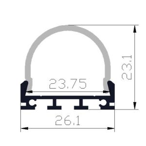 Suspended Surface Mounted LED Profile 26*24mm Architectural Aluminium Light
