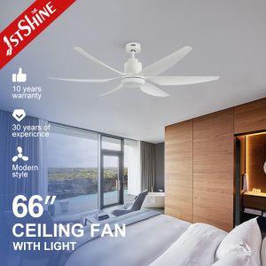 Wholesale Color Temperature 3000k 66-inch LED Ceiling Fan with Dimmable Light and White ABS Blades from china suppliers