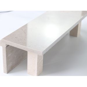 Glossy Marble Stairs Anti Slip Light Yellow Interior Stairs Step Tiles