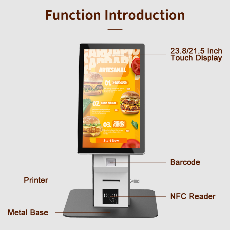 Compact Self Payment Kiosk With Touchscreen Barcode Scanner Receipt Printer POS Payment