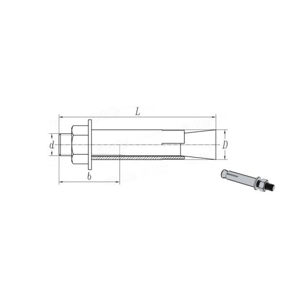 50mm - 300mm Concrete Anchor Bolt M10 Hex Head Bolt Customized