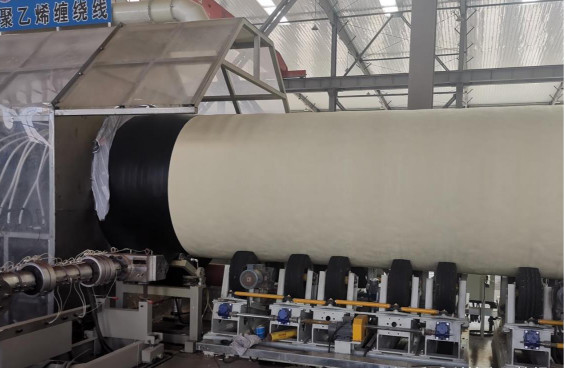 PU Sprayed Foaming HDPE Winding Preinsulation Pipe Continuous Production Line