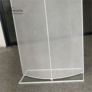 Custom Decoration Backdrop For Wedding Tall White Net Metal Frame Stand 257CM