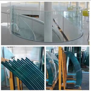 Shopping Mall Guardrail Curved Tempered Glass With PVB / EVA / Sentry Glas Plus