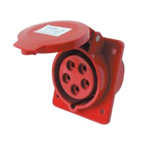 16A IP44 Industrial Power Sockets International Standard Panel Mounted Straight