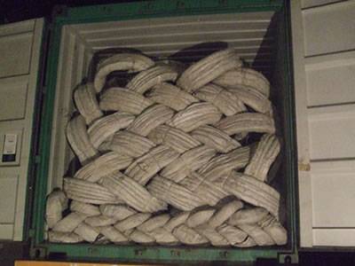 concertina razor coils in bulk packing