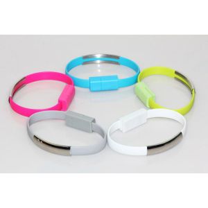 Cheap Wristband Bangle Silicone Bracelet Micro USB Charger Data Cable for Phone