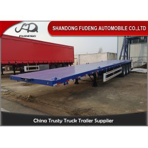 CE 3 Axles 50 Tons Flatbed Container Trailer Customized For Front Board