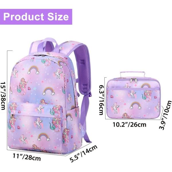 Girls Backpack Pre School Backpack Mermaid Backpack Two Piece Set School Backpack