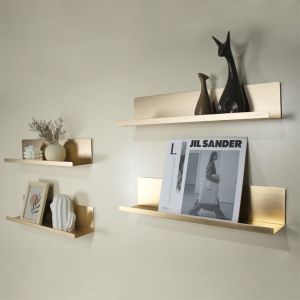 Modern Aluminum Structural Frame L Shape Golden Floating Shelf Wall