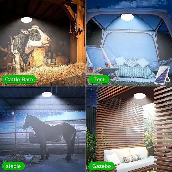 20-300w Intelligent Solar Led Ceiling Light With Solar Panel for Indoor and Outdoor