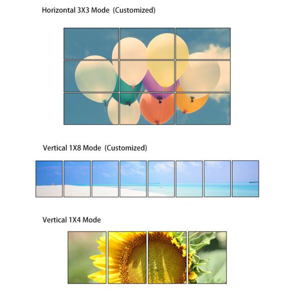 1X4 Vertical 4K Video Wall Controller 2X2 Multi Screen Extender