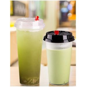 Eco Friendly Cold Drink Cups , Disposable Juice Glasses With Lid 20oz Pp