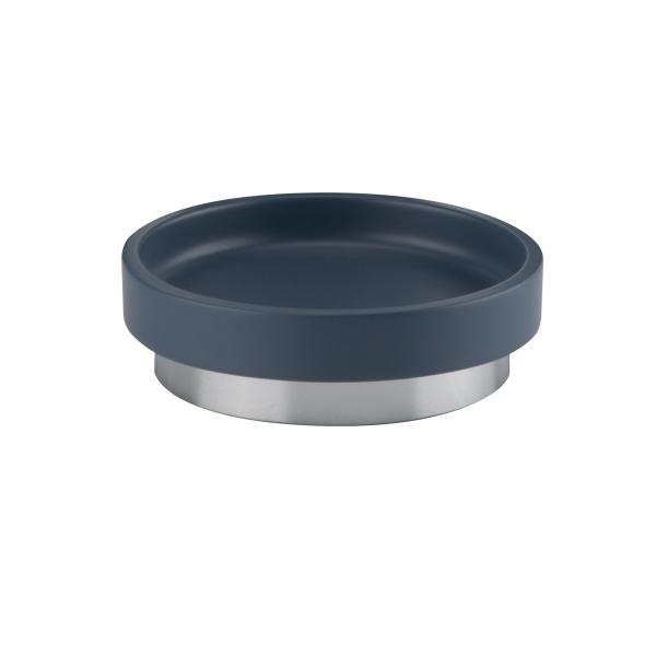 Chrome Plating Base Polyresin Bathroom Accessories Bathroom Countertop Accessories Set Round With Pale Blue Resin