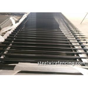 Decorated Top Steel Sliding Automatic Driveway Gates Security For Community