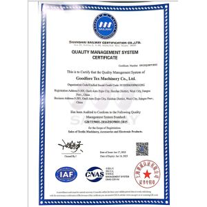 Goodfore Tex Machinery Co.,Ltd Certifications