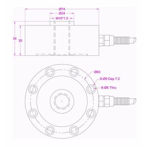 Pancake Load Cell 50lb 110lb 220lb 440lb Compression Force Measurement