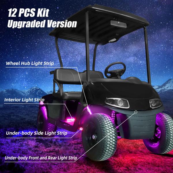 Polyvinyl Chloride PVC Golf Cart LED Light Strip Trim Neon Kit for EZGO Yamaha Club Cars