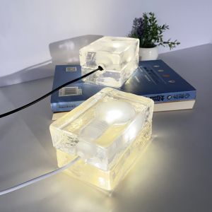 Nordic House Design Ice Table Lamp for Bedroom Children's Study Crystal Glass