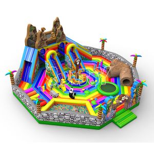 Zoo Theme Inflatable Playground Jumping Bouncy Castle With Slide