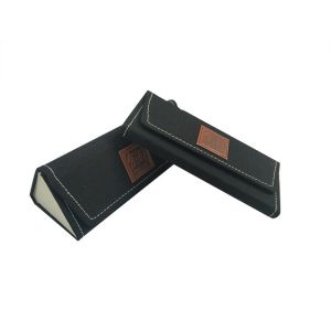 Sailcloth Triangle Folding Handmade Colourful Sunglasses Case With Leather Label