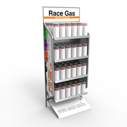 Custom Aerosol Paint Steel Display Rack Race Gas Store Display Stand For Moter