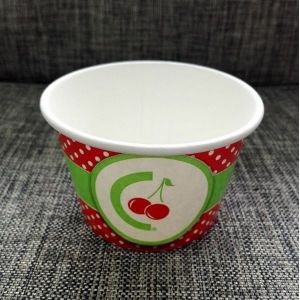 5oz Disposable Paper Ice Cream Cups Food Grade Paper Gelato Cups Flexo Print