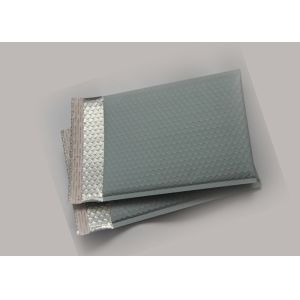 Gray Matte Metallic Bubble Mailers , Flat Custom Printed Padded Envelopes