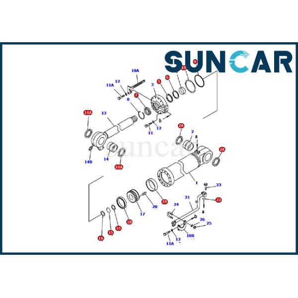 707-99-73150 Bucket Cylinder Seal Kit Komatsu Wheel Loader WA450-5 Hydraulic Cylinder Inner Parts