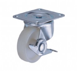 light duty 2" swivel white PP fat caster USA style, 3 inch rigid industry steel
