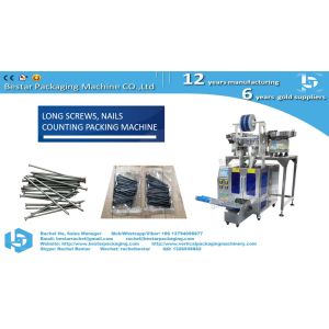 Long screw automatic alignement packaging machine with two counting bowls