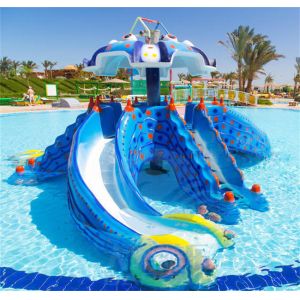 Octopus Mini Pool Slide Outdoor Indoor Children Play Pool Fiberglass With Roof